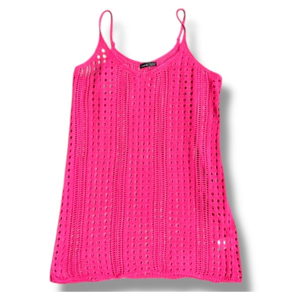 SHEIN Other - SHEIN Pink Crochet Slip-Style Swimsuit Cover Up Size Medium